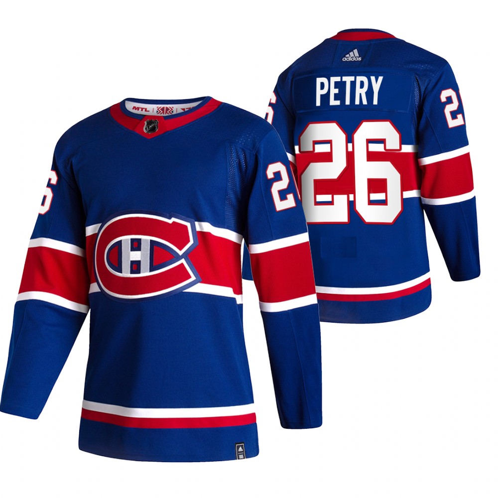 2021 Adidias Montreal Canadiens #26 Jeff Petry Blue Men  Reverse Retro Alternate NHL Jersey->montreal canadiens->NHL Jersey